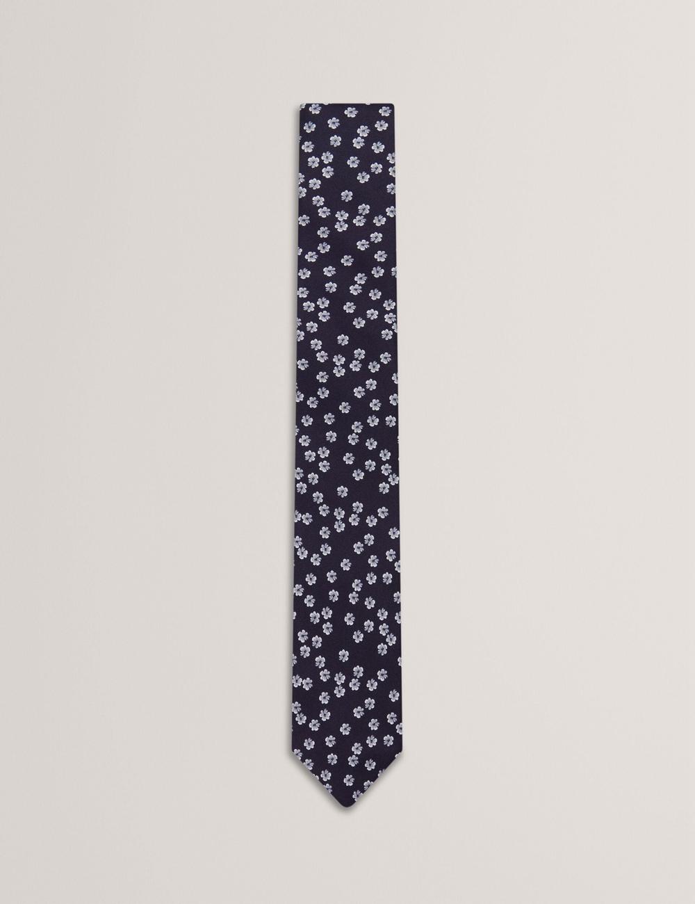 Ted Baker BENTLYY - Ditsy Floral Print Silk ネクタイ メンズ ネイビー | Japan  VAJG-25837