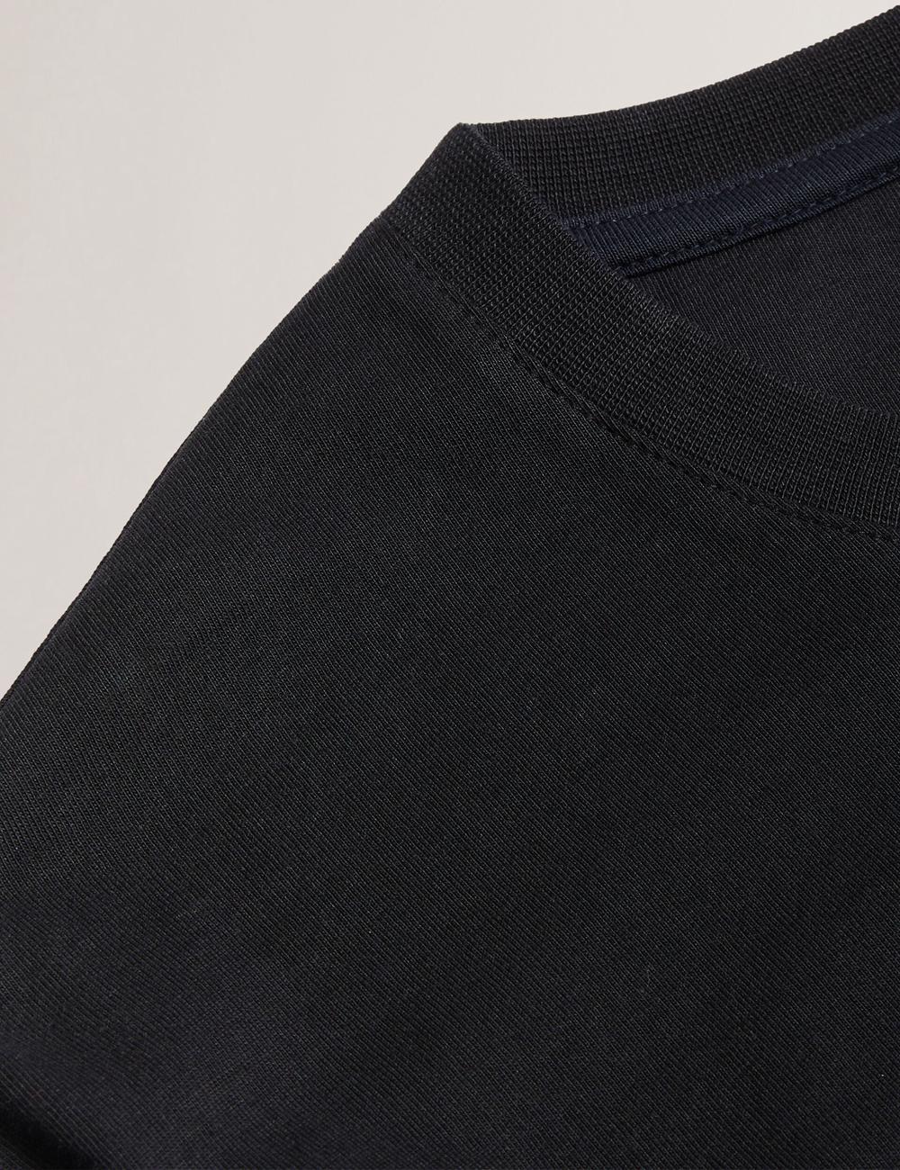 Ted Baker BEXLI - Regular Fit Long Sleeve Cotton Tシャツ メンズ 黒 | Japan  YHBA-80579