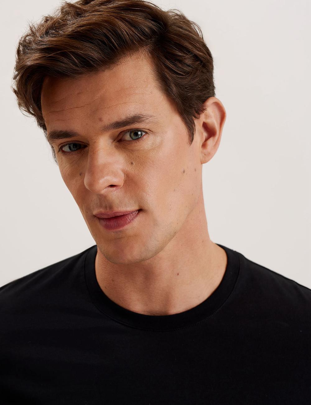Ted Baker BEXLI - Regular Fit Long Sleeve Cotton Tシャツ メンズ 黒 | Japan  YHBA-80579