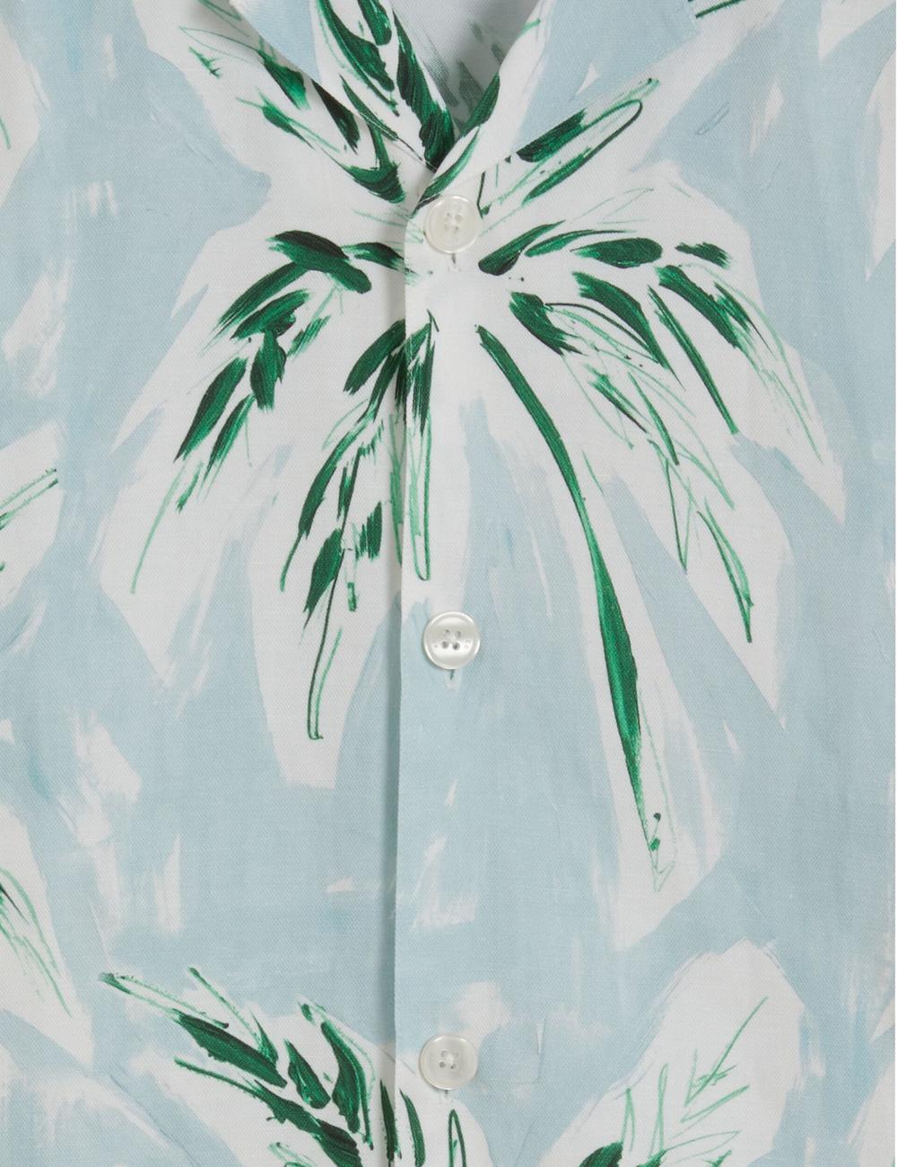Ted Baker BOCHE - Short Sleeve Regular Tropical Palm Tree シャツ メンズ 緑 | Japan  CGIV-26408