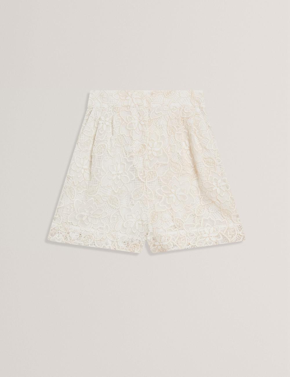 Ted Baker BOWIA - Lace High Waisted Tailored ショートパンツ レディース Ivory | Japan  VIKD-53107