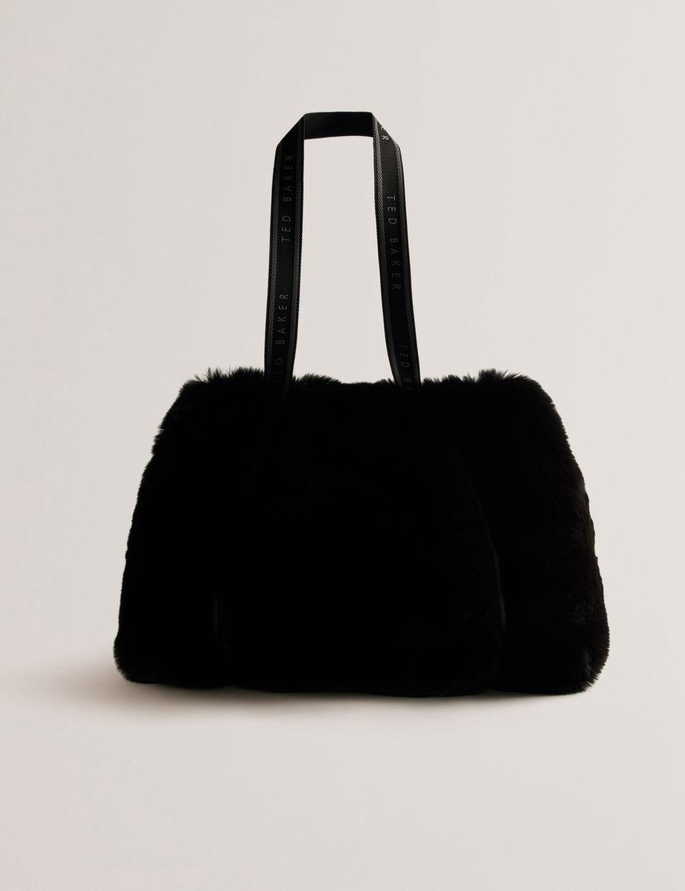 Ted Baker CADENCE - Faux Fur Webbing Strap Shopper ショッピングバッグ レディース 黒 | Japan  CJNH-16045