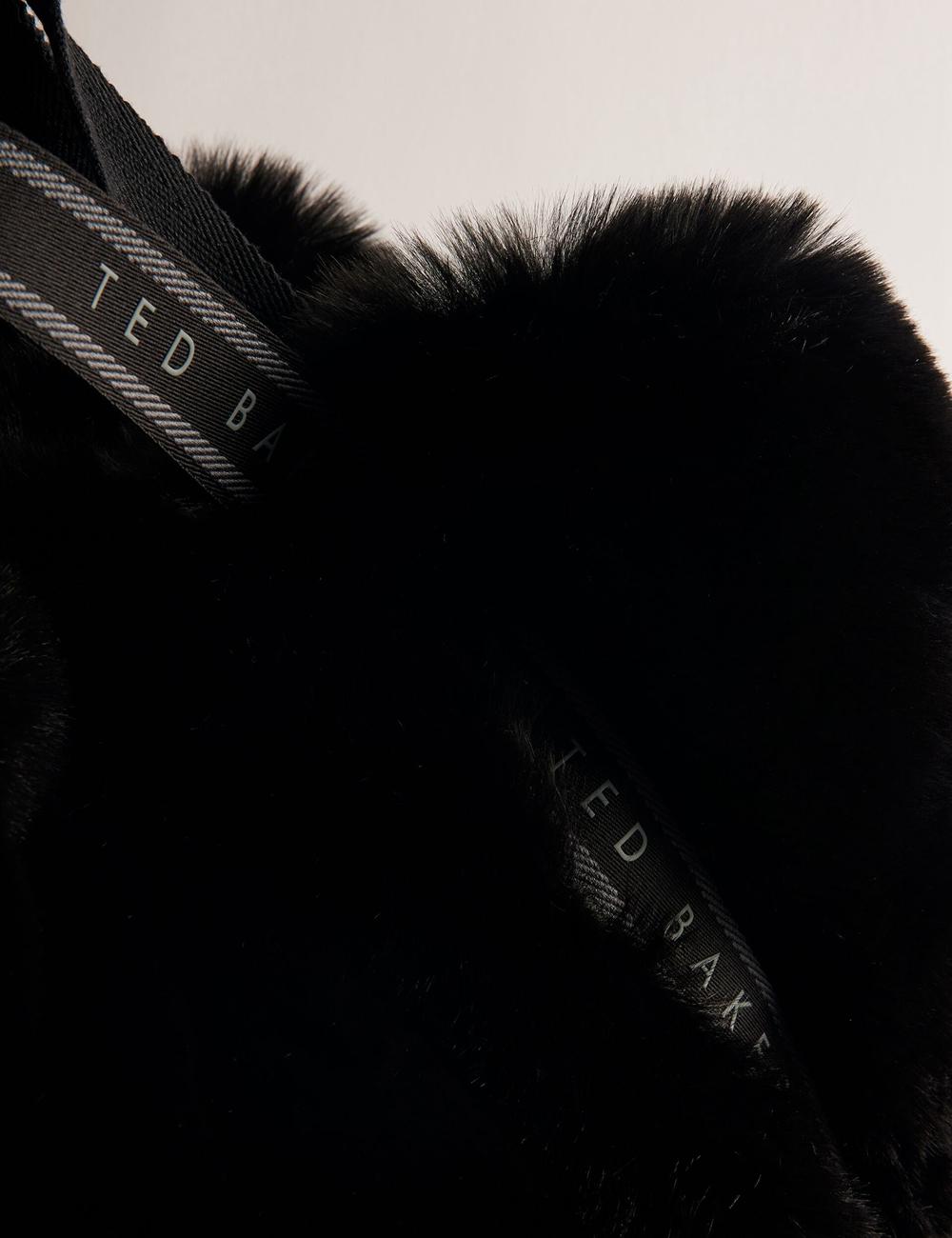 Ted Baker CADENCE - Faux Fur Webbing Strap Shopper ショッピングバッグ レディース 黒 | Japan  CJNH-16045