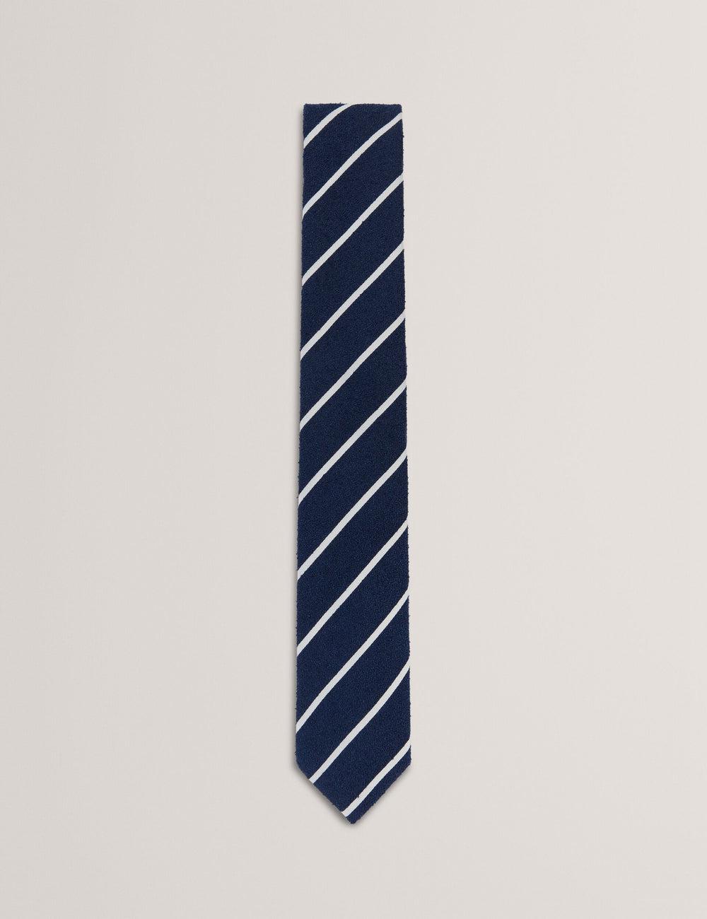 Ted Baker CAMPSEA - Boucle Texture Solid Stripe ネクタイ メンズ ネイビー | Japan  LJKH-07934