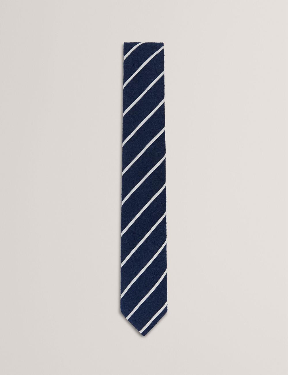 Ted Baker CAMPSEA - Boucle Texture Solid Stripe ネクタイ メンズ ネイビー | Japan  LJKH-07934