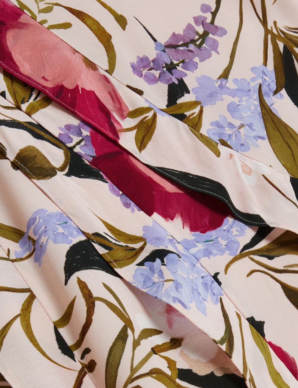 Ted Baker CANDICI - Floral Print Frill Trim With Split スカート レディース ピンク | Japan  MPKS-94381