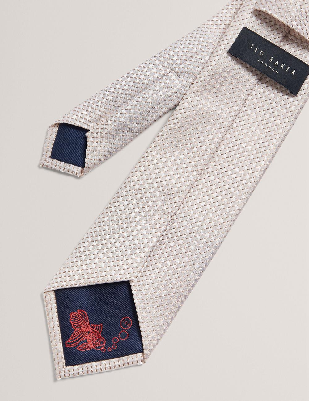 Ted Baker CANEDON - Textured Tonal Weave Silk ネクタイ メンズ Stone | Japan  CFPK-52086