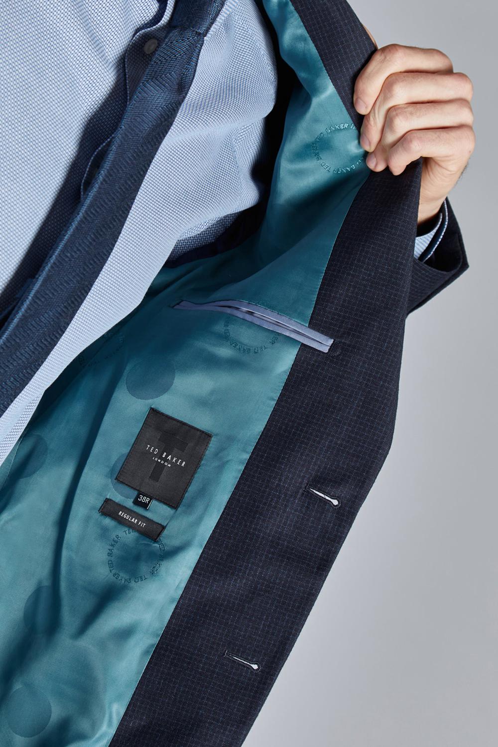 Ted Baker CANISJS - Grid Check Regular Fit Suit ジャケット メンズ ネイビー | Japan  MLES-96302