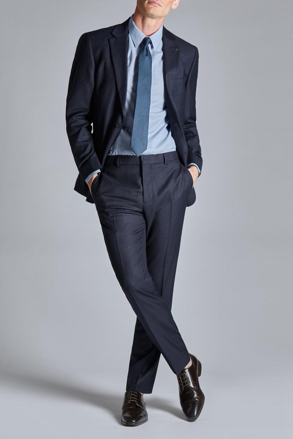 Ted Baker CANISTS - Grid Check Regular Fit Suit ズボン メンズ ネイビー | Japan  CNFS-95436