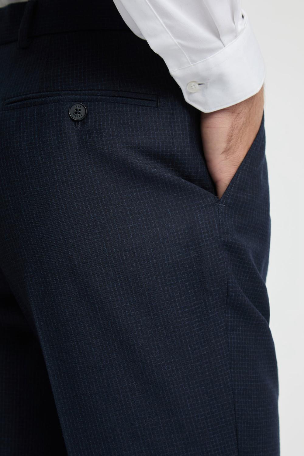 Ted Baker CANISTS - Grid Check Regular Fit Suit ズボン メンズ ネイビー | Japan  CNFS-95436