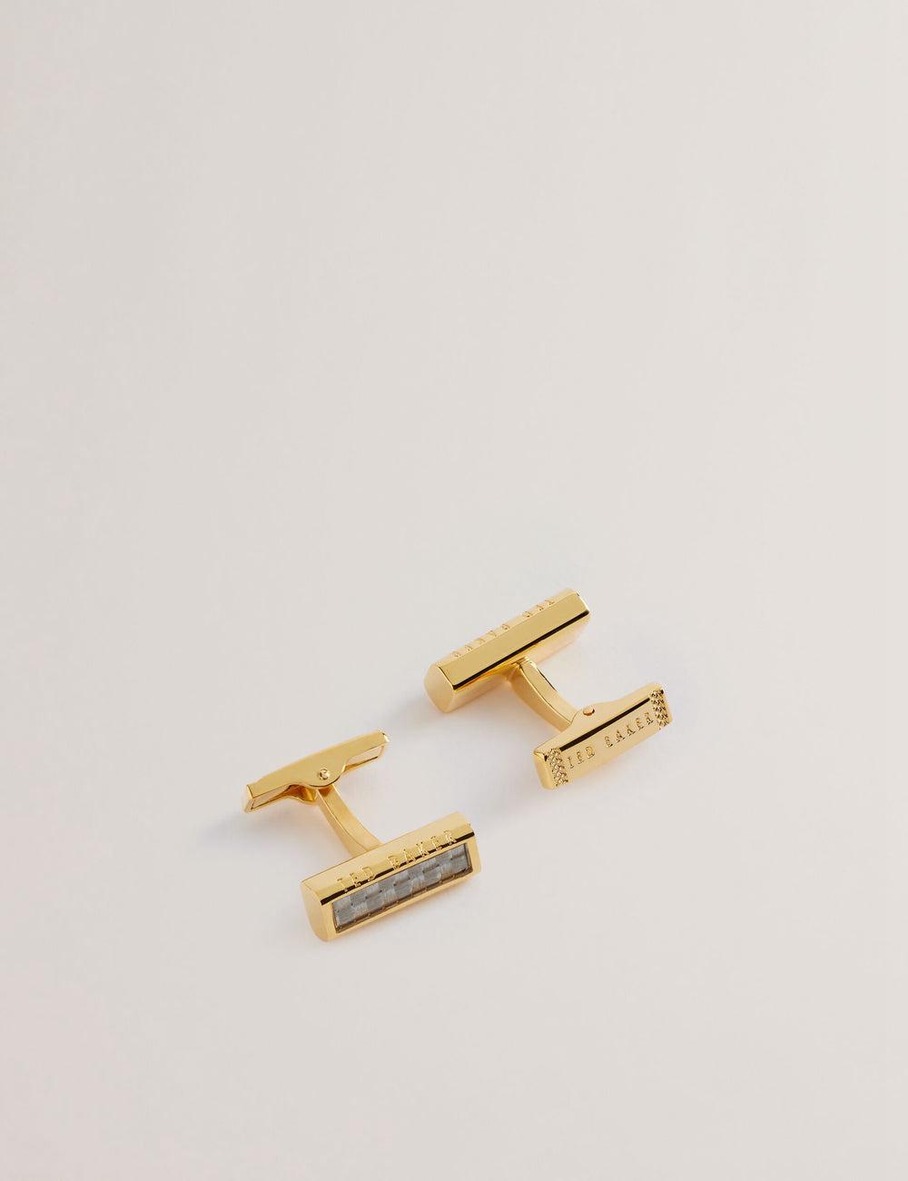 Ted Baker CARBIE - Carbon Fibre Bar Metal カフスボタン メンズ ゴールド | Japan  QFZB-74023