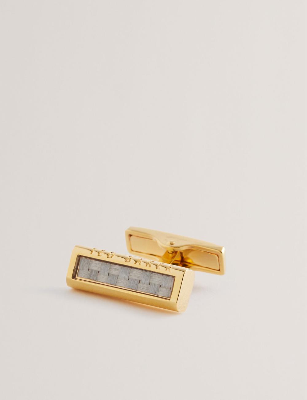 Ted Baker CARBIE - Carbon Fibre Bar Metal カフスボタン メンズ ゴールド | Japan  QFZB-74023