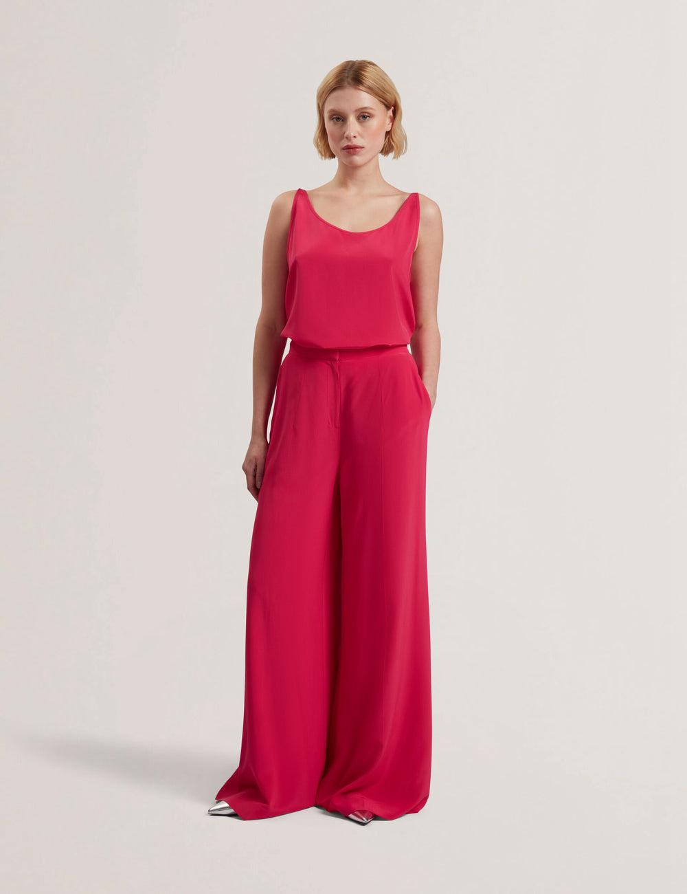 Ted Baker CARLOET - Silk Wide Leg Tailored ズボン レディース パープル | Japan  WRBS-25349