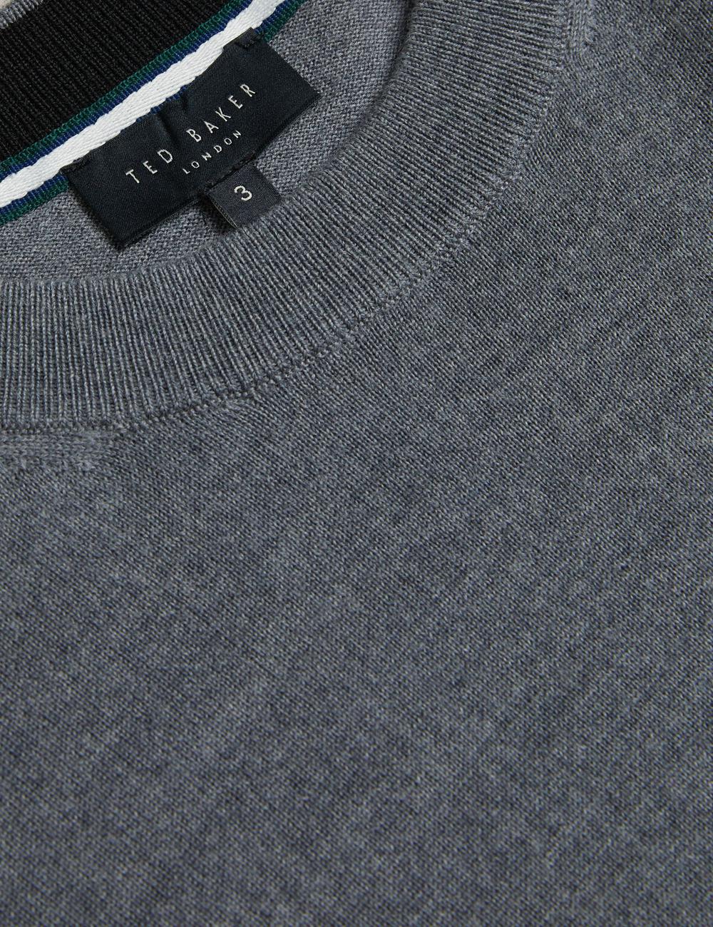 Ted Baker CARNBY - Pure Wool Crew Neck ジャンパー メンズ Charcoal | Japan  FYUW-48726