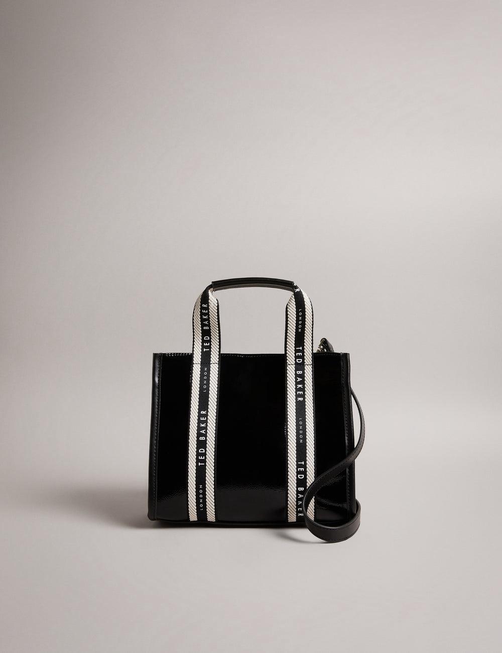 Ted Baker CELIANE - Branded Webbing Patent Small トートバッグ レディース 黒 | Japan  OPCL-58437