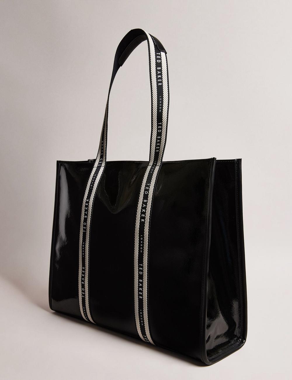Ted Baker CELINIE - Branded Webbing Faux Leather トートバッグ レディース 黒 | Japan  HMJB-85267