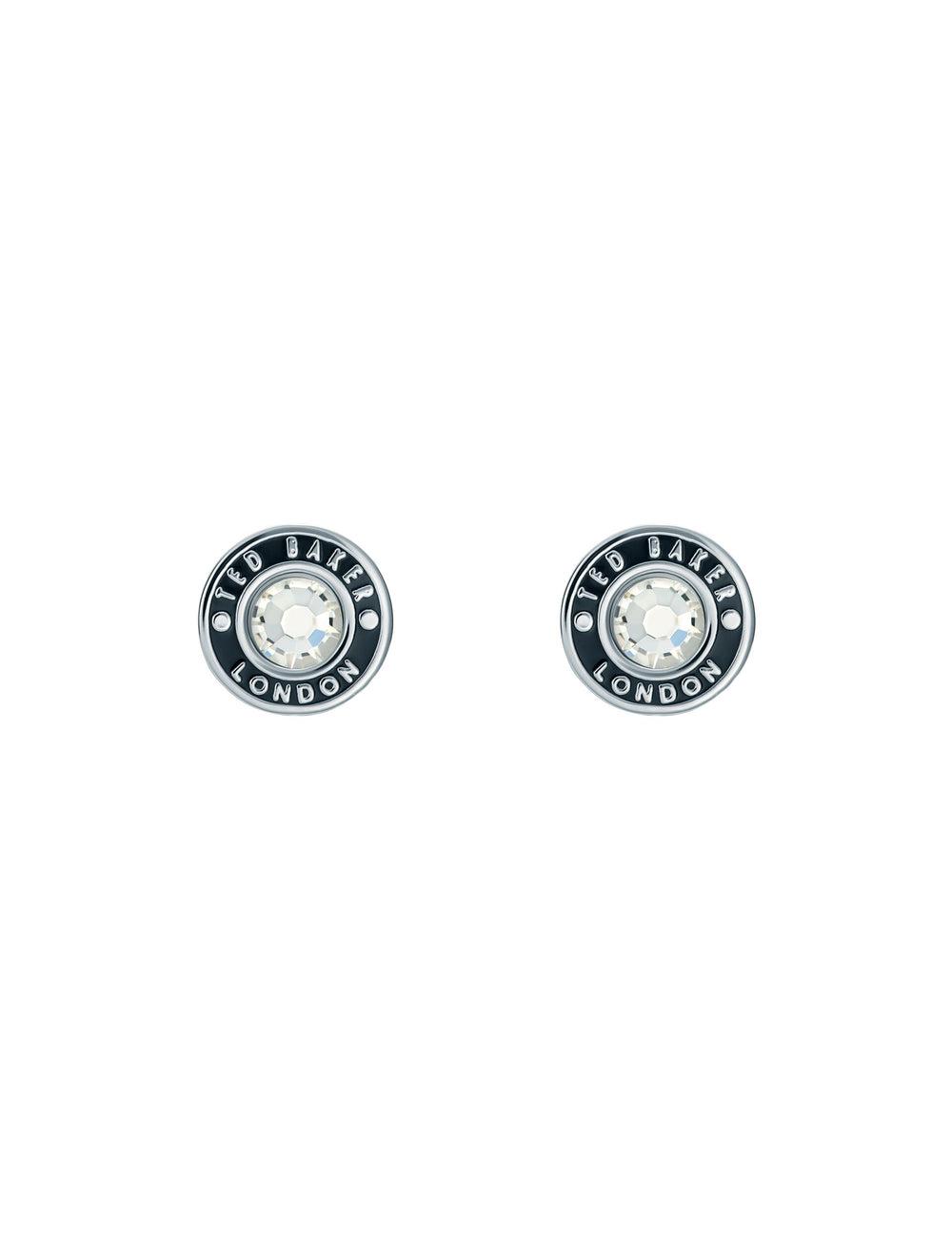 Ted Baker CHERELLE - Branded Crystal Button Stud ピアス レディース シルバー | Japan  OAGK-29814