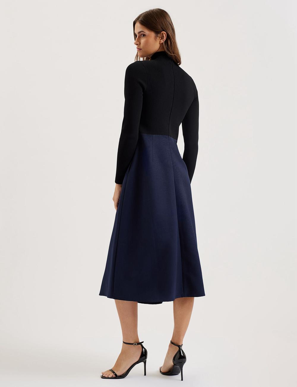 Ted Baker CHIRA - Knit Bodice With Wrap Skirt ミディドレス レディース 黒 | Japan  ZLHR-04976