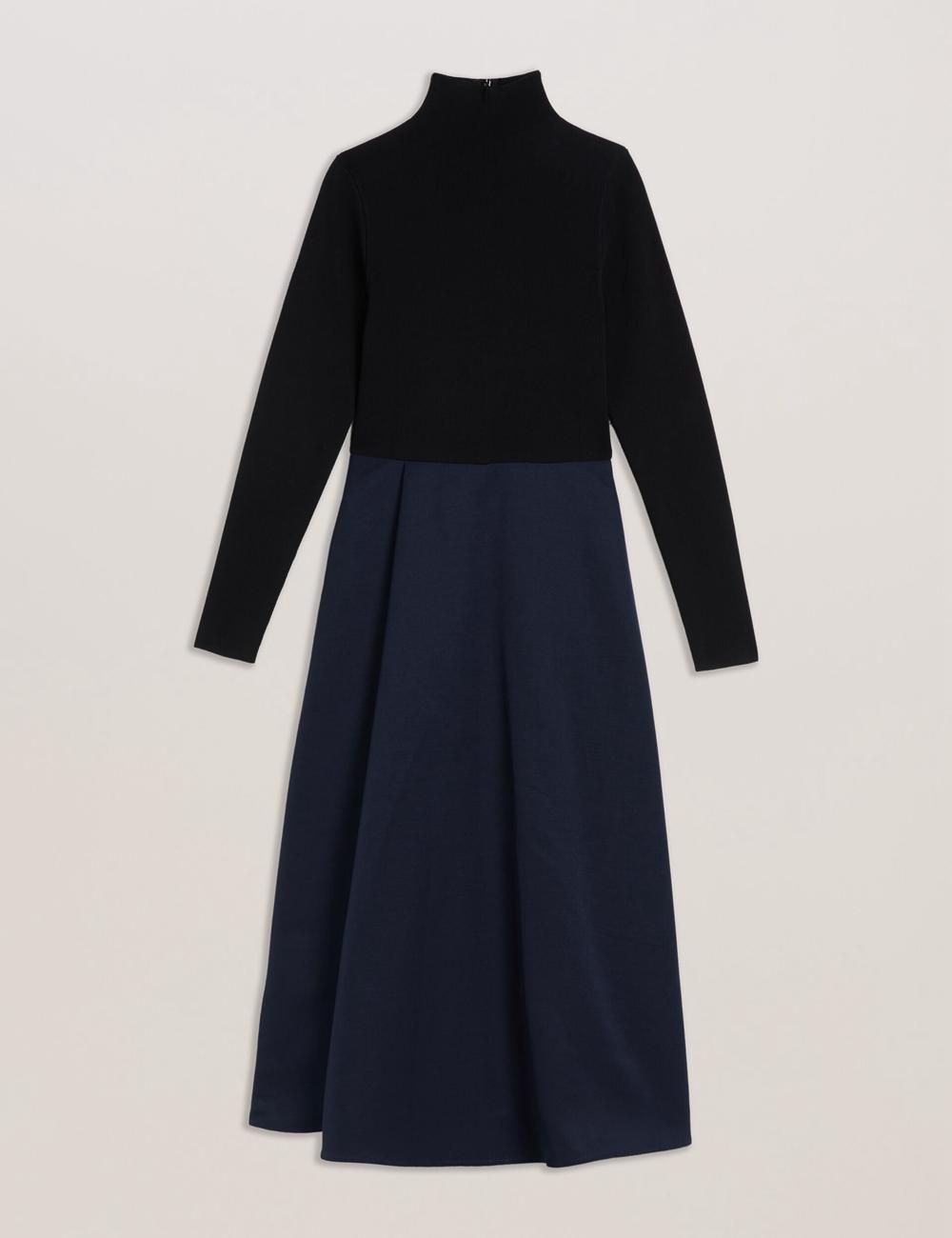 Ted Baker CHIRA - Knit Bodice With Wrap Skirt ミディドレス レディース 黒 | Japan  ZLHR-04976