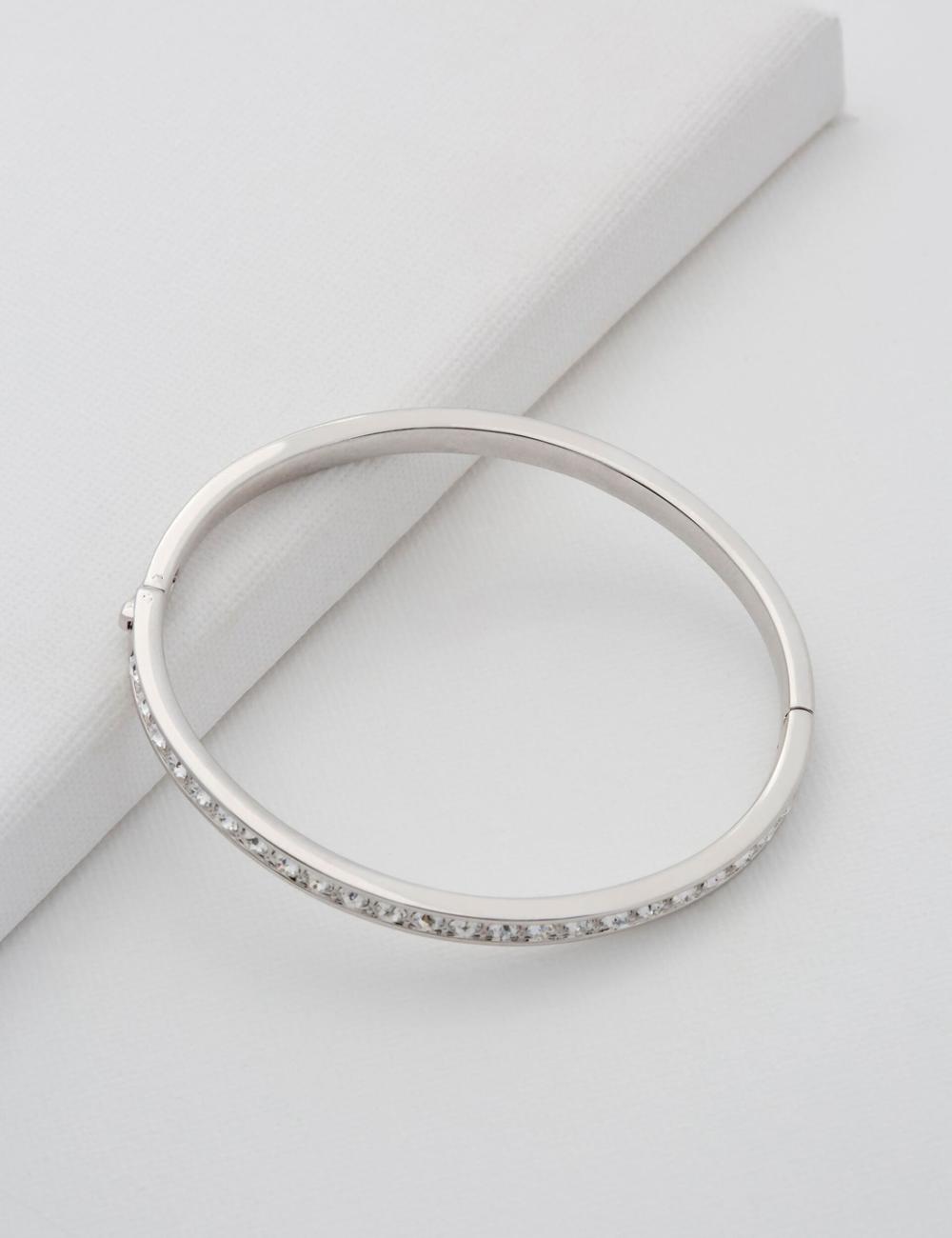 Ted Baker CLEMARA - Crystal Hinge Bangle ブレスレット レディース シルバー | Japan  IFEP-24653