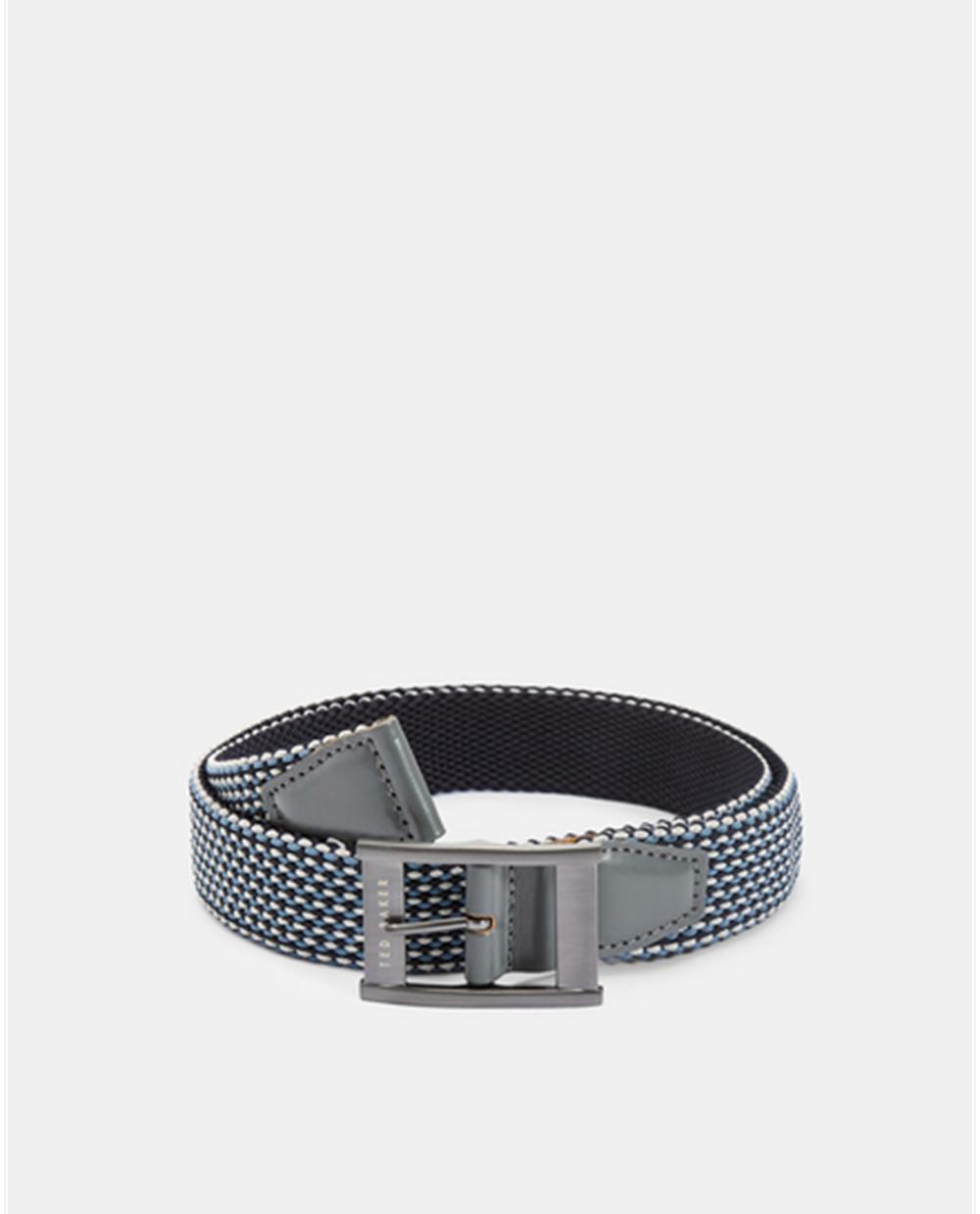 Ted Baker COLUMM - Reversible Woven Stretch Elasticated ベルト メンズ ネイビー | Japan  NGMB-07869