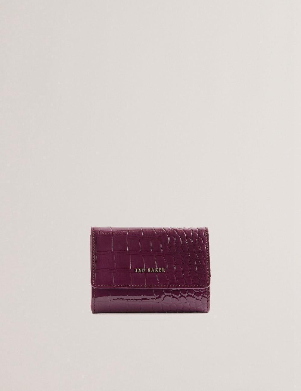 Ted Baker CONILYA - Croc Texture Fold Over Coin 財布 レディース ボルドー | Japan  NGJO-37510