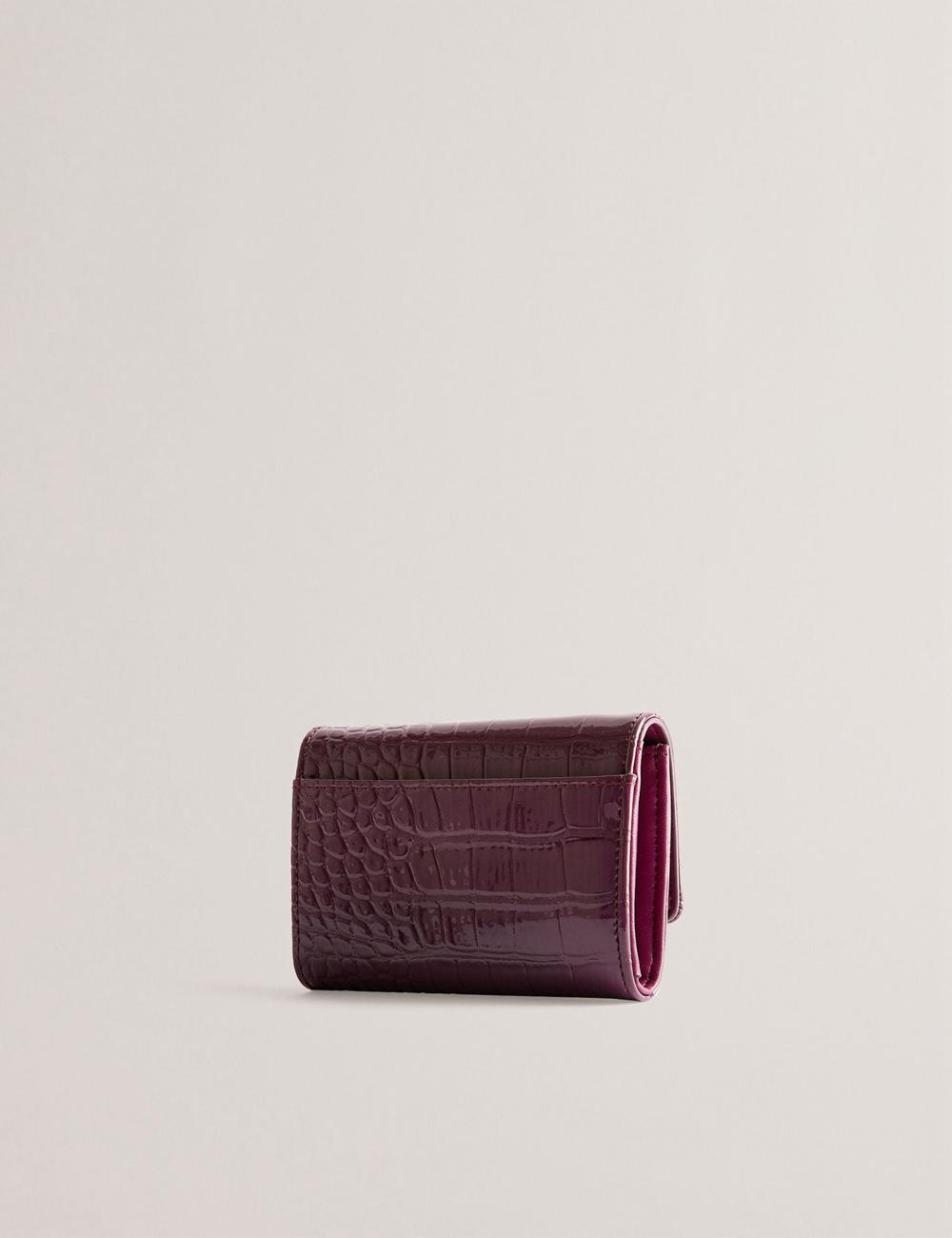 Ted Baker CONILYA - Croc Texture Fold Over Coin 財布 レディース ボルドー | Japan  NGJO-37510