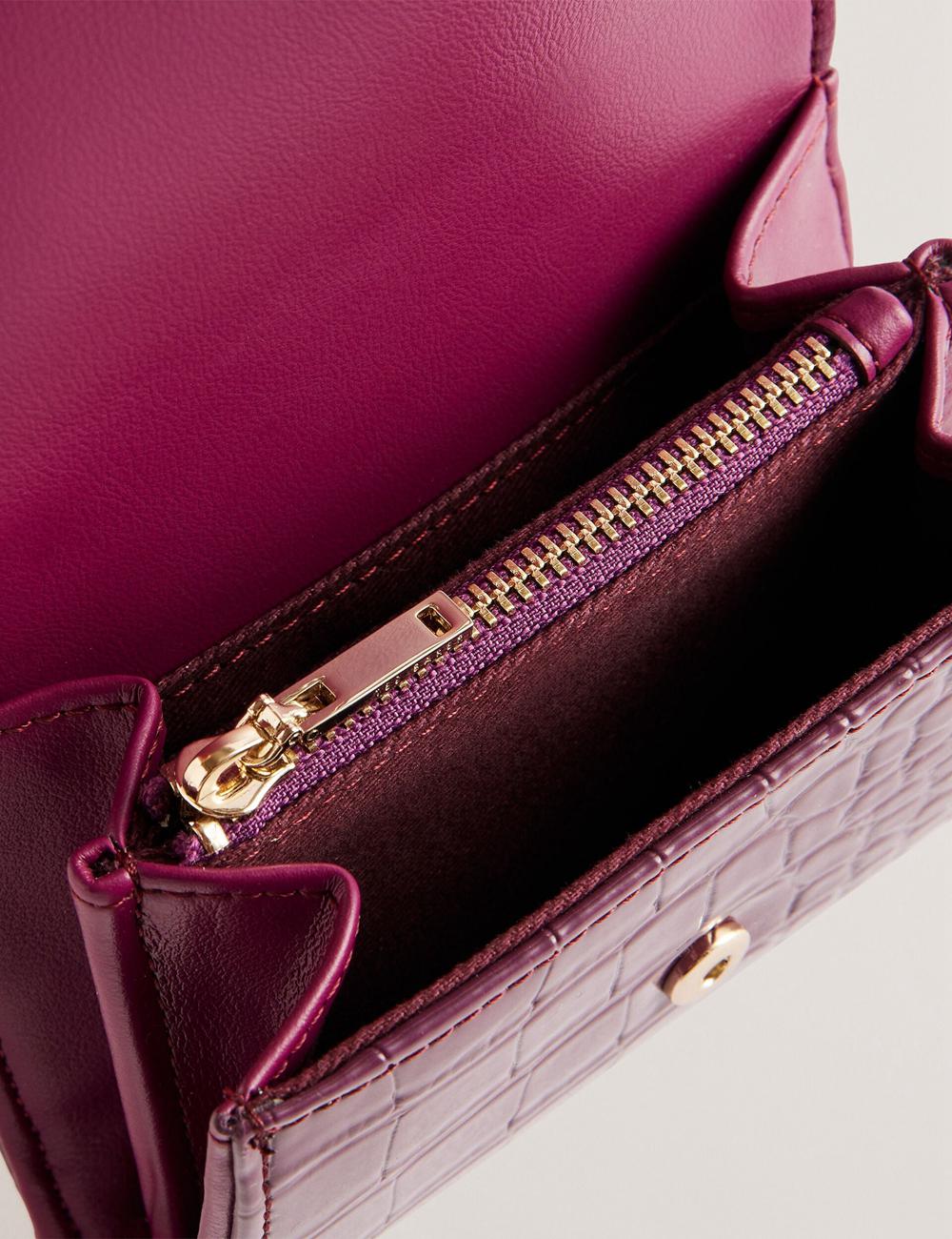 Ted Baker CONILYA - Croc Texture Fold Over Coin 財布 レディース ボルドー | Japan  NGJO-37510