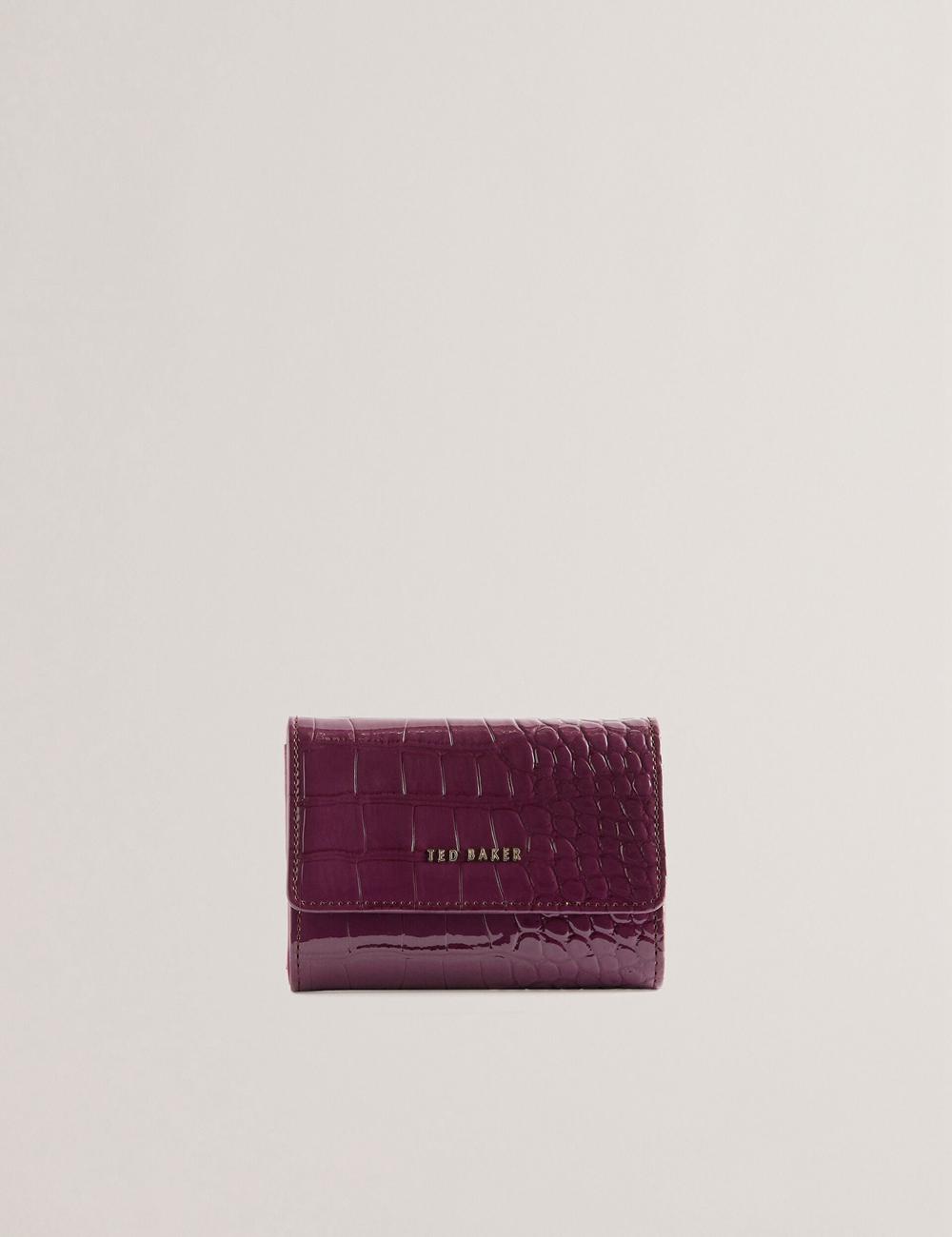 Ted Baker CONILYA - Croc Texture Fold Over Coin 財布 レディース ボルドー | Japan  NGJO-37510