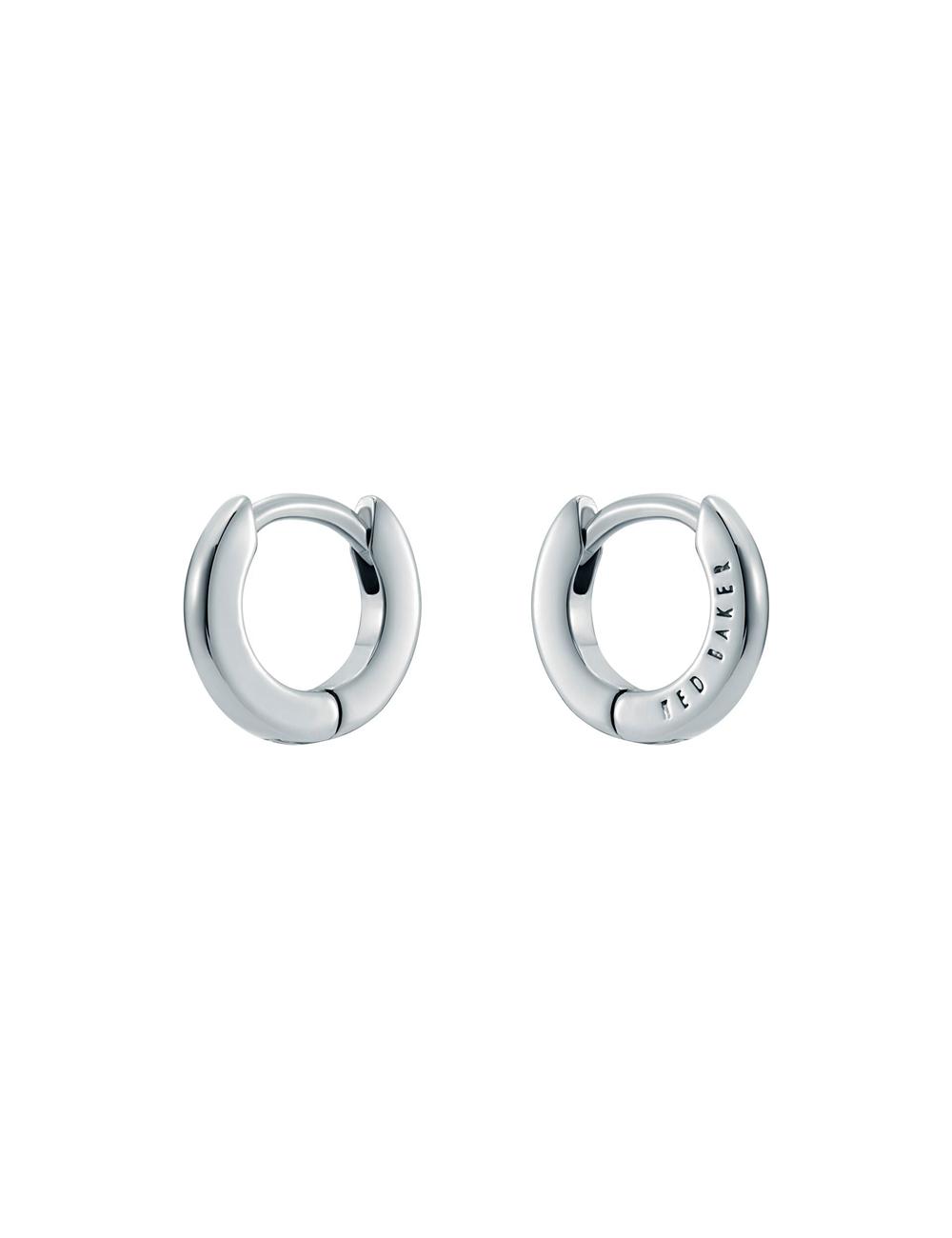 Ted Baker CRISETE - Engraved Logo Huggie Hoop ピアス レディース シルバー | Japan  LKNT-43872