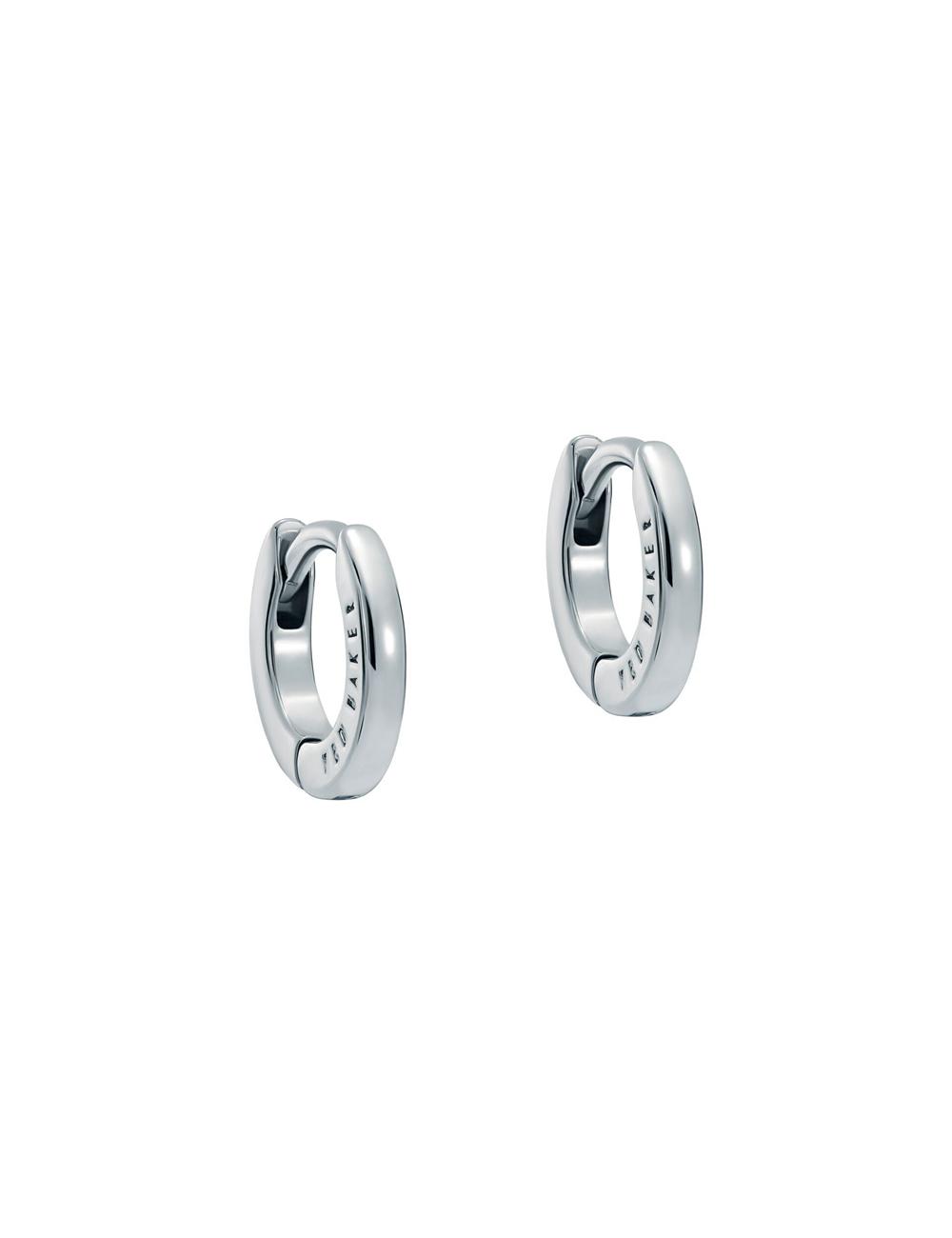 Ted Baker CRISETE - Engraved Logo Huggie Hoop ピアス レディース シルバー | Japan  LKNT-43872