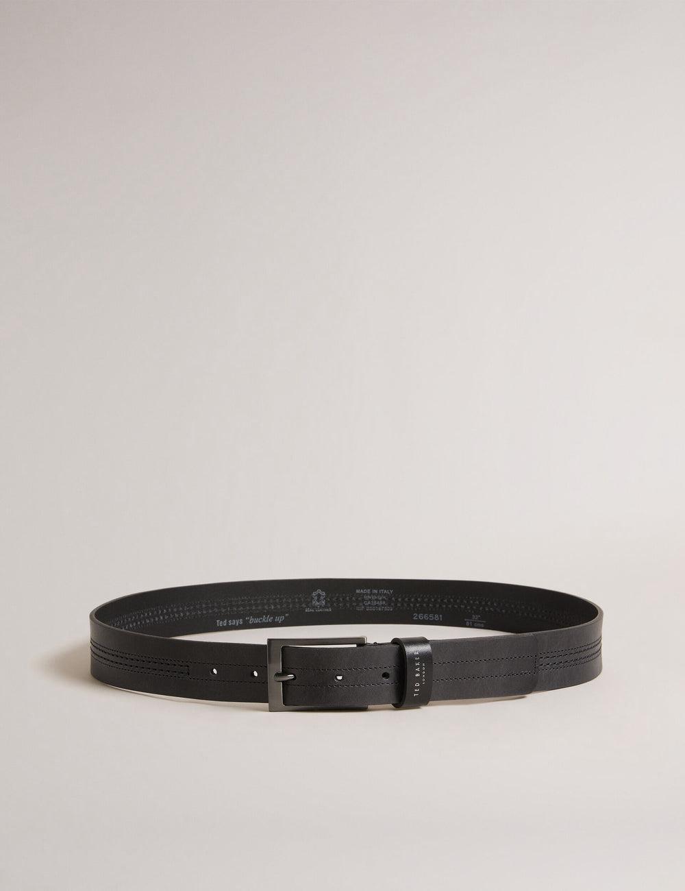 Ted Baker CRISIC - Stitch Detail Leather ベルト メンズ 黒 | Japan  TNIA-20416