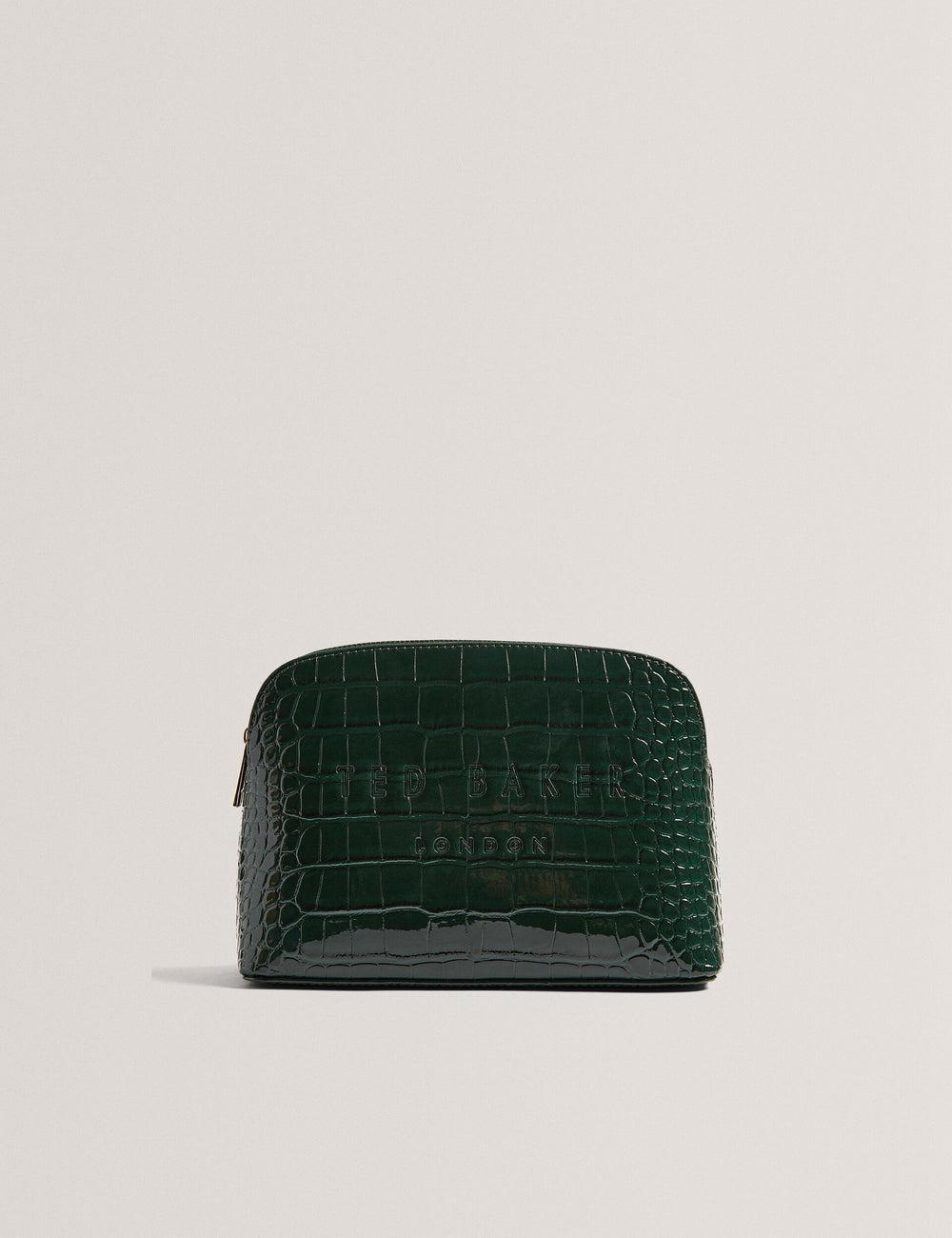 Ted Baker CROCALA - Croc Effect Faux Leather メイクアップバッグ レディース 緑 | Japan  EQUB-54761