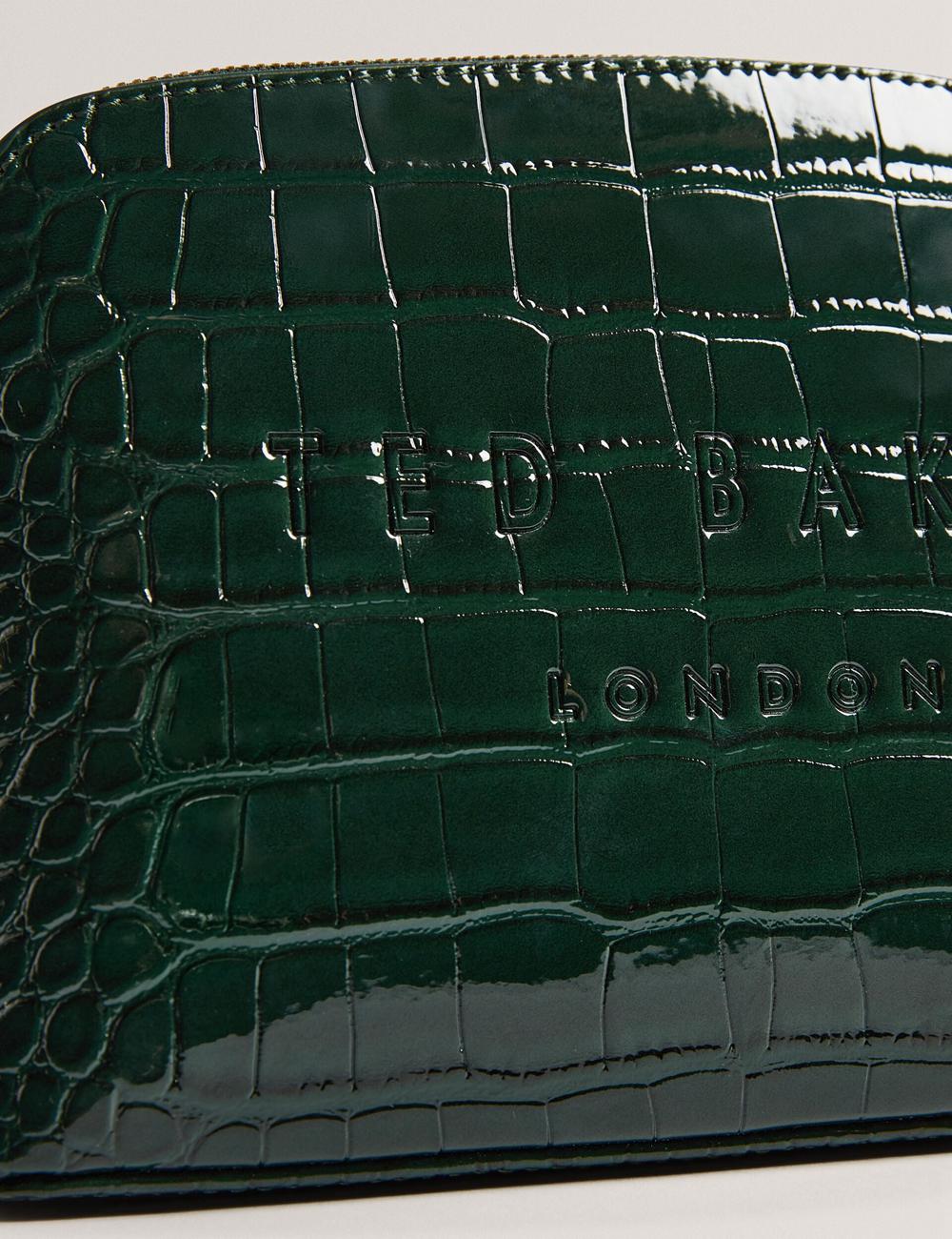 Ted Baker CROCALA - Croc Effect Faux Leather メイクアップバッグ レディース 緑 | Japan  EQUB-54761