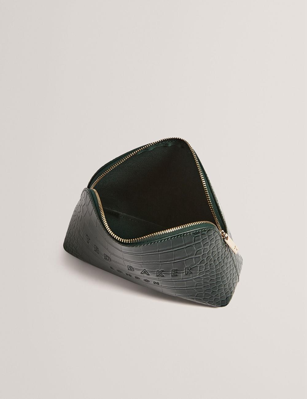 Ted Baker CROCALA - Croc Effect Faux Leather メイクアップバッグ レディース 緑 | Japan  EQUB-54761