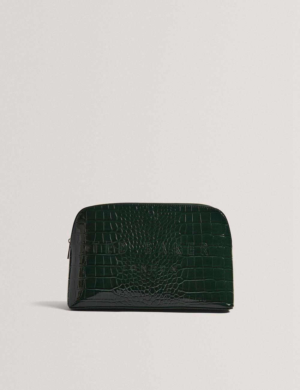 Ted Baker CROCANA - Croc Texture Faux Leather トイレタリーバッグ レディース 緑 | Japan  NZGH-86174