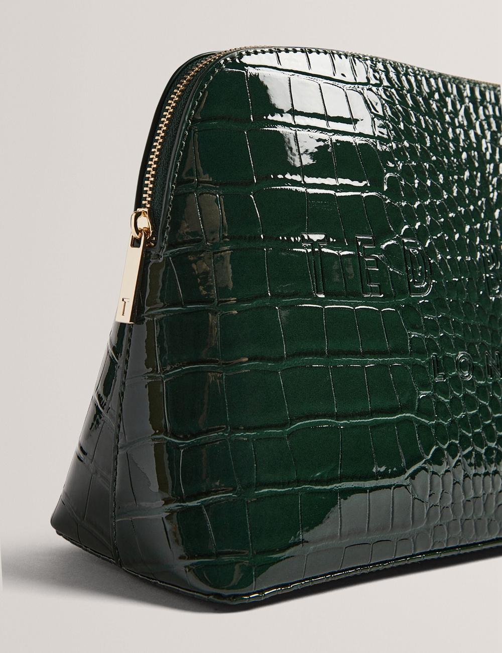 Ted Baker CROCANA - Croc Texture Faux Leather トイレタリーバッグ レディース 緑 | Japan  NZGH-86174