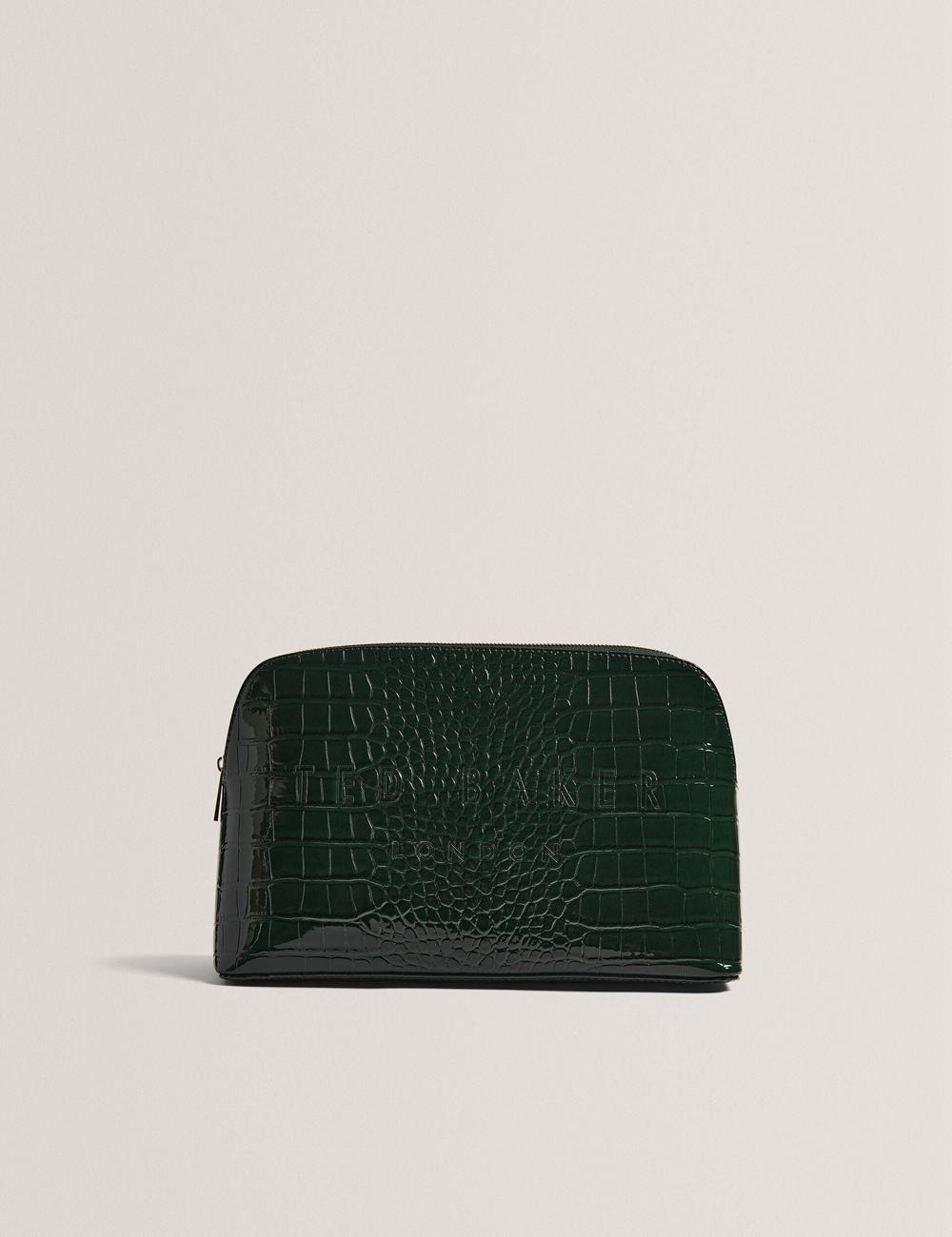 Ted Baker CROCANA - Croc Texture Faux Leather トイレタリーバッグ レディース 緑 | Japan  NZGH-86174