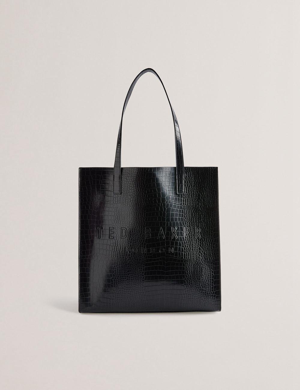 Ted Baker CROCCON - Large Croc Texture Icon トートバッグ レディース 黒 | Japan  DJXF-10728