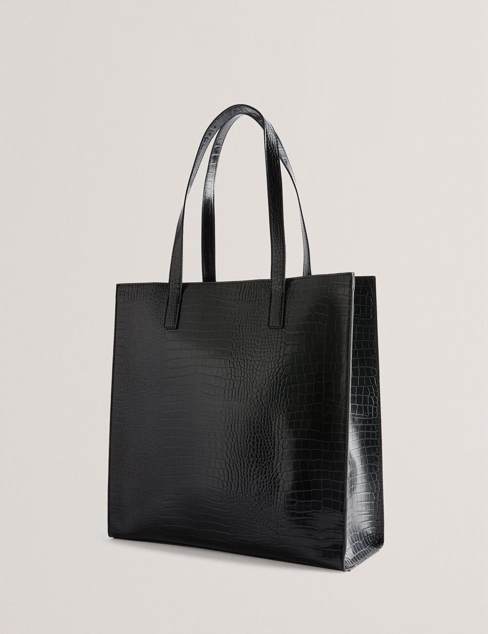 Ted Baker CROCCON - Large Croc Texture Icon トートバッグ レディース 黒 | Japan  DJXF-10728