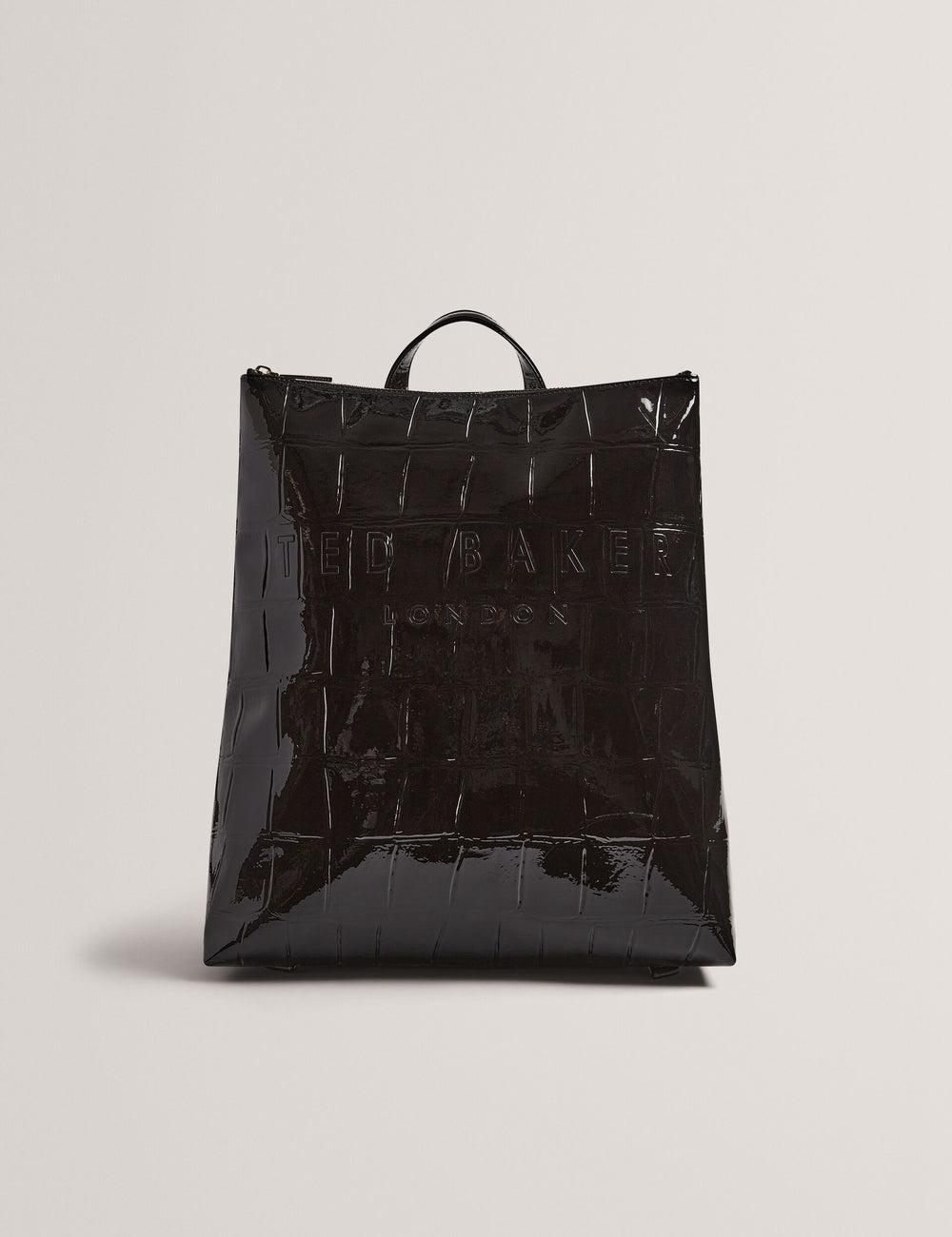 Ted Baker CROCLEE - Croc Effect Faux Leather Backpack リュック レディース 黒 | Japan  HGLT-10693