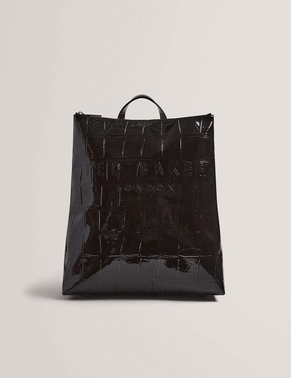 Ted Baker CROCLEE - Croc Effect Faux Leather Backpack リュック レディース 黒 | Japan  HGLT-10693