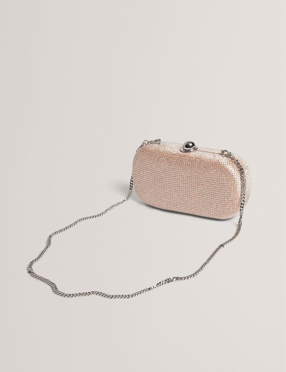 Ted Baker CRYZELA - Crystal Embellished Satin Hard クラッチバッグ レディース ピンク | Japan  LZFT-45213