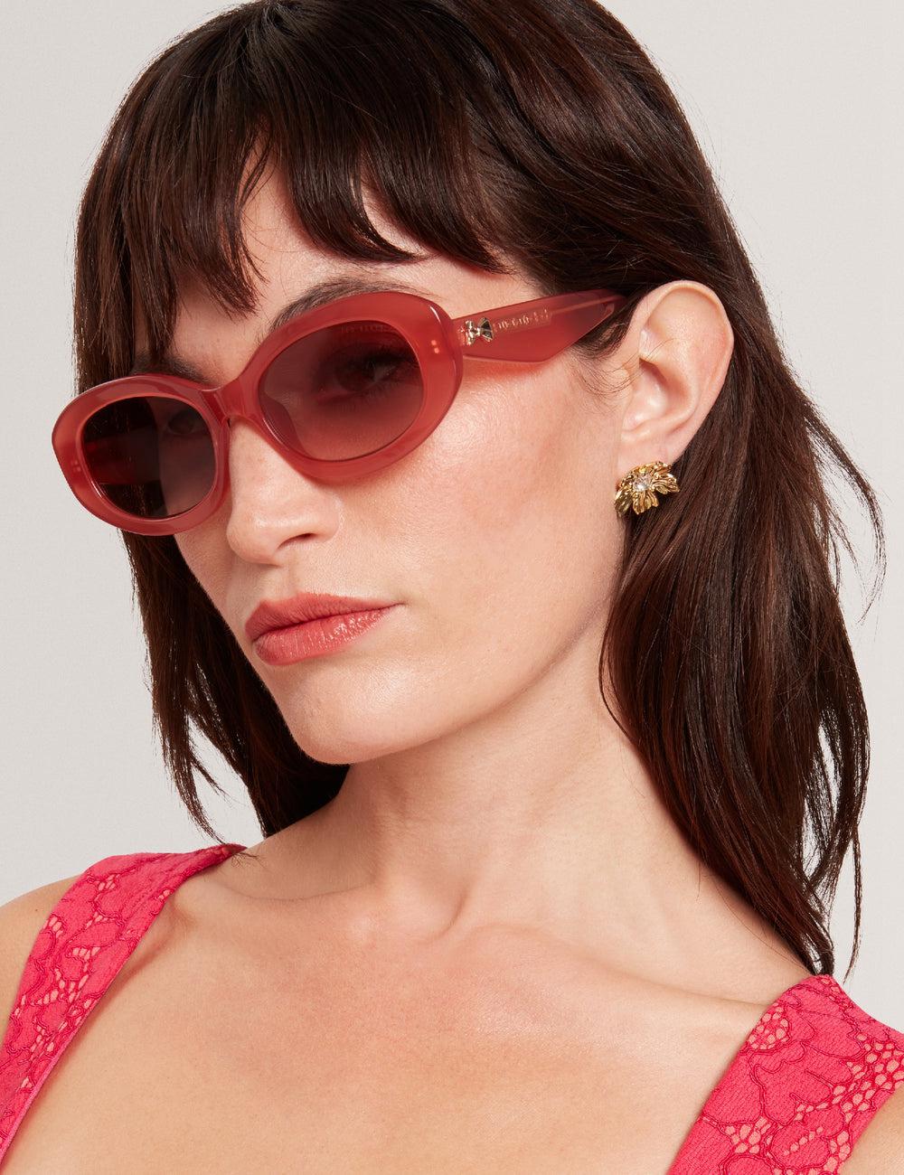 Ted Baker DAISIE - Chunky Oval Bow Detail サングラス レディース ピンク ピンク | Japan  NQBI-84623