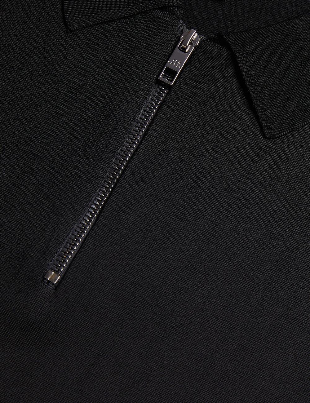 Ted Baker DALDIN - Zip Collar Stretch Knit ジャンパー メンズ 黒 | Japan  BSAH-78502
