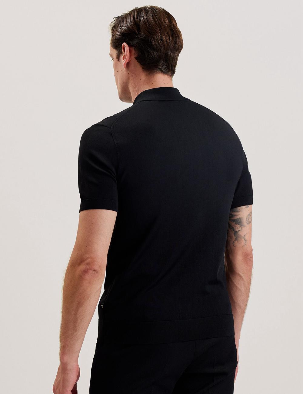 Ted Baker DALDIN - Zip Collar Stretch Knit ジャンパー メンズ 黒 | Japan  BSAH-78502