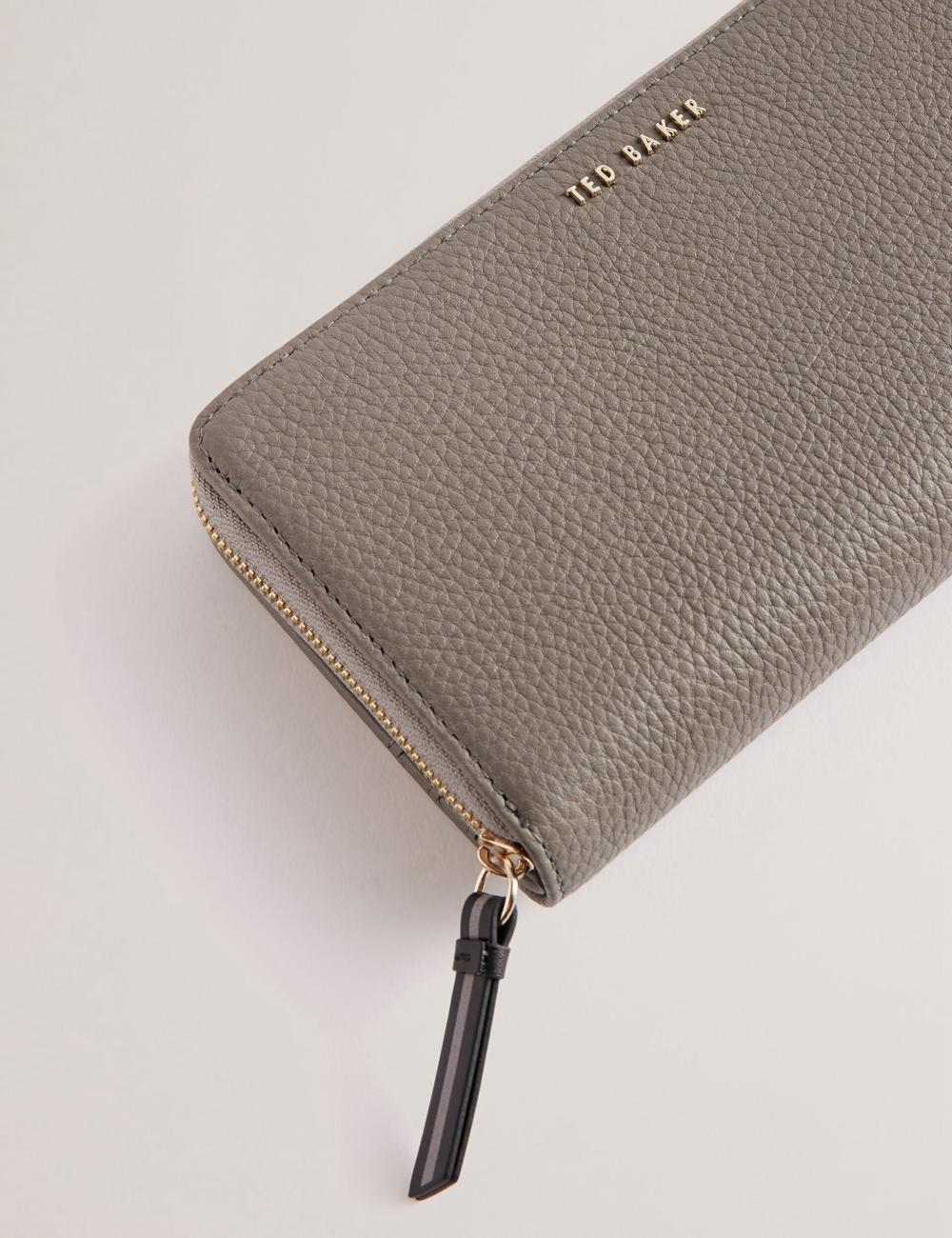 Ted Baker DALIEA - Large Textured Leather Zip Around 財布 レディース グレー | Japan  FTLS-19524