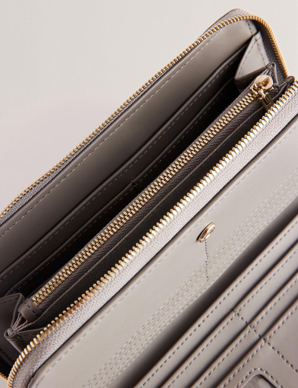 Ted Baker DALIEA - Large Textured Leather Zip Around 財布 レディース グレー | Japan  FTLS-19524