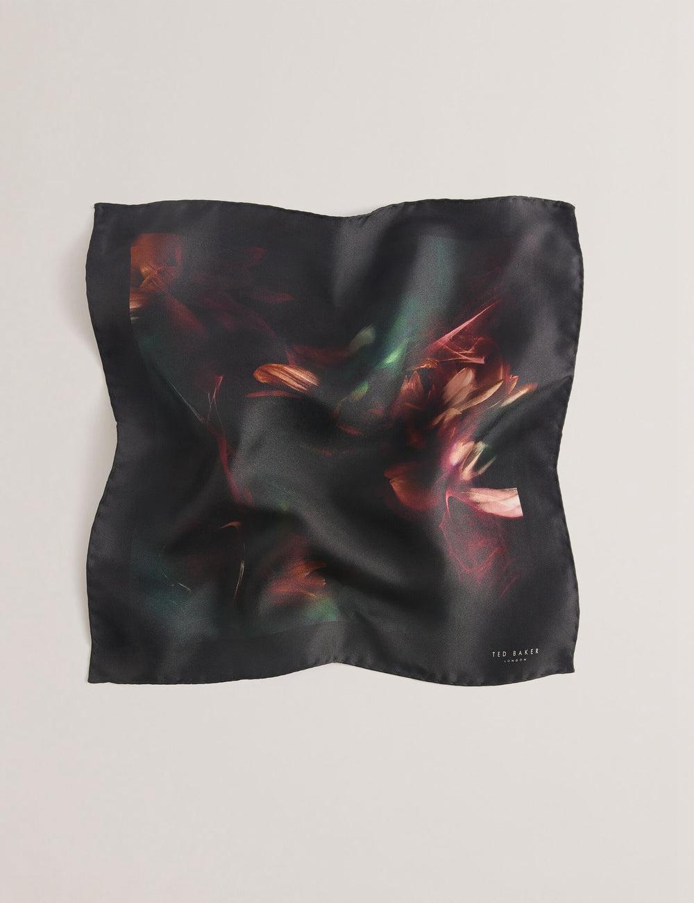 Ted Baker DALLASE - Smokey Floral Print Silk Pocket ポケットチーフ メンズ 黒 | Japan  ZHNL-54701