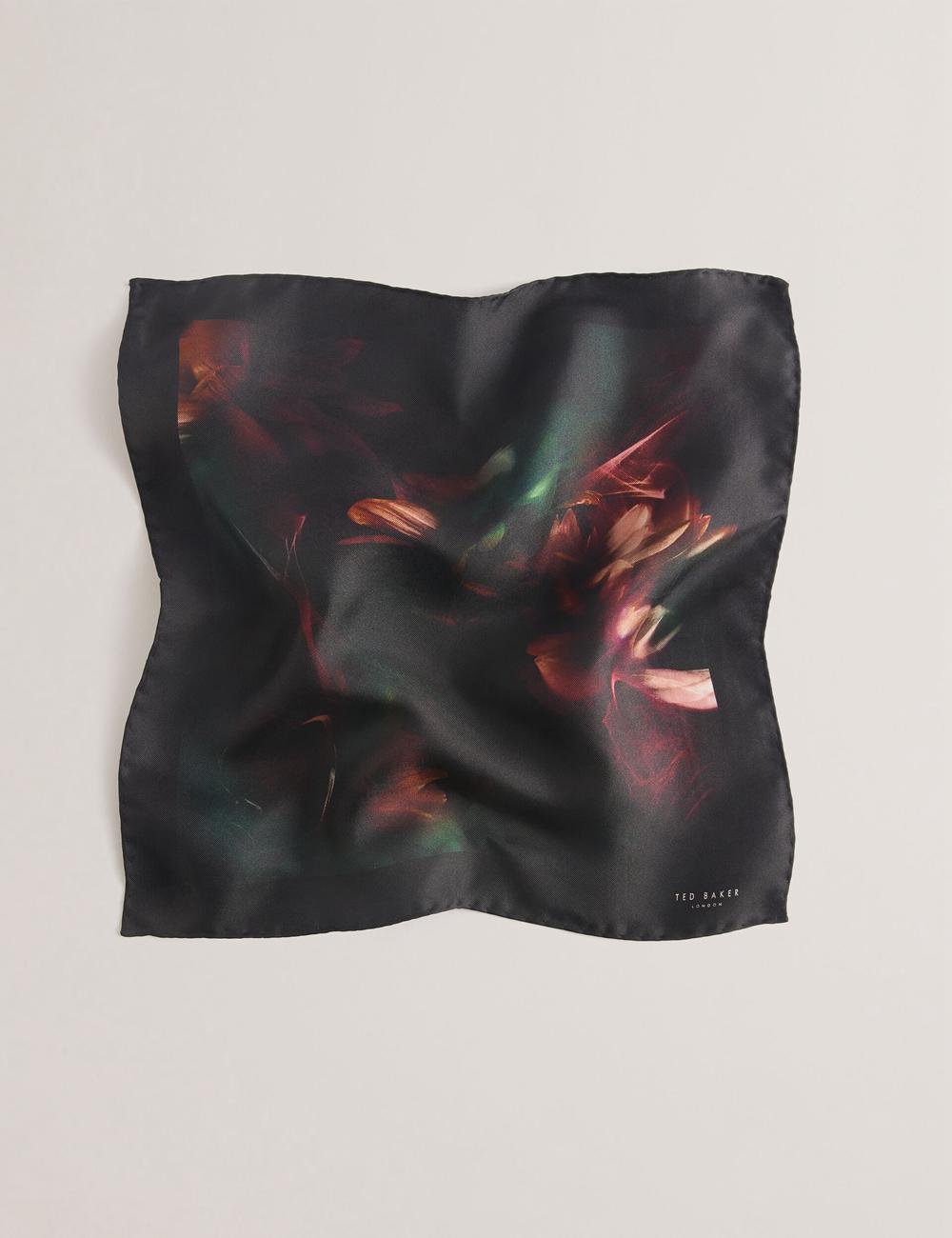 Ted Baker DALLASE - Smokey Floral Print Silk Pocket ポケットチーフ メンズ 黒 | Japan  ZHNL-54701